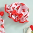 thumbnail image 6 of CAUYDY Baby Girls Swimsuit 2Pcs Sets Girls Infant Bathing Suit Tankini Kid Girls' Swimwear Summer Beach 3-24 Months 1T 2T 3T 4T 5T Girls Bikini Set with Hat(D09-Red,18-2 Months), 6 of 6