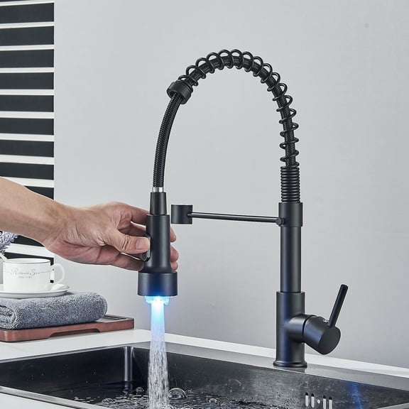 Black Kitchen Faucet For RV Sink Single Hole Deck Mounted Kitchen Mixer Tap