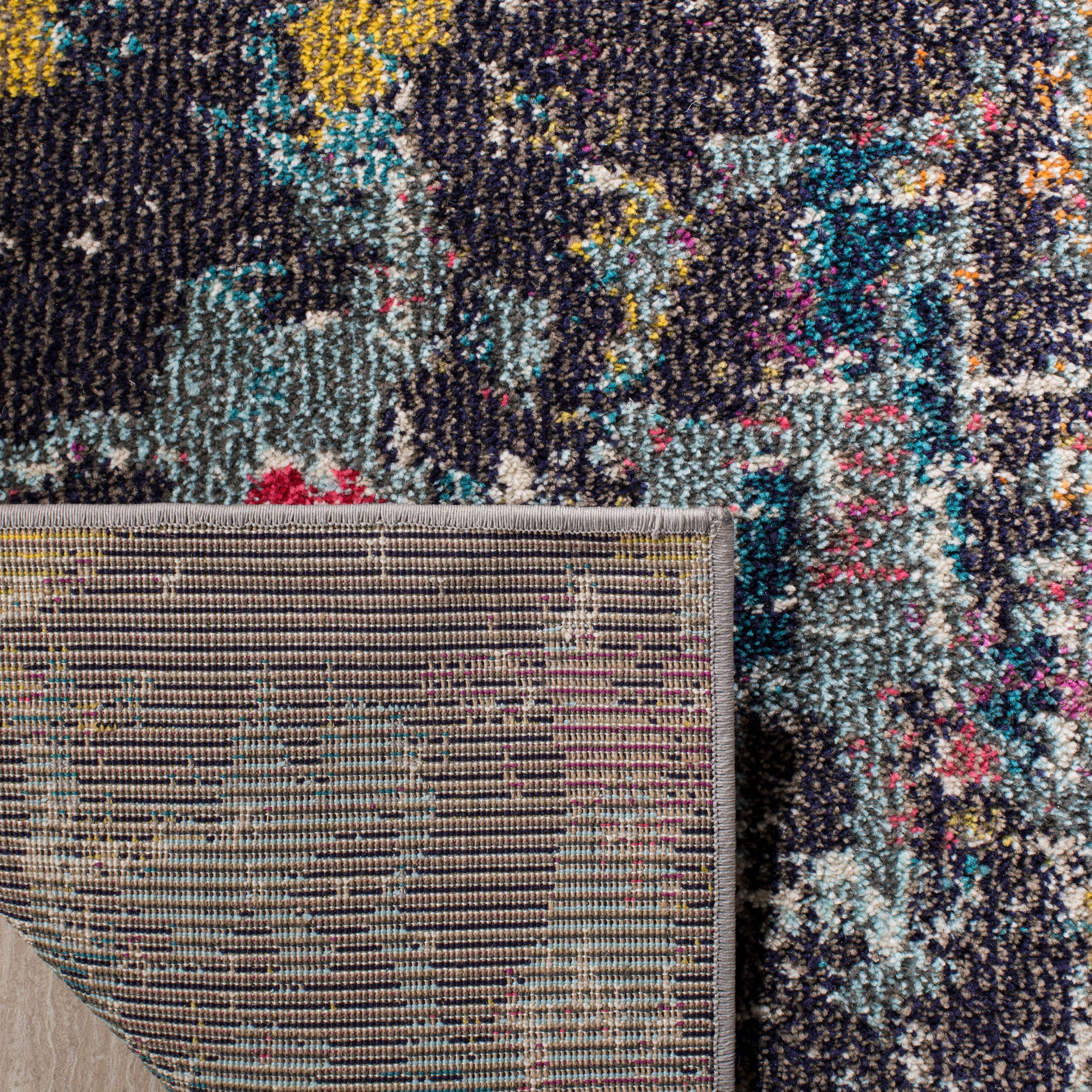SAFAVIEH Monaco Hester Abstract Area Rug, Blue/Orange, 5'1" x 7'7"