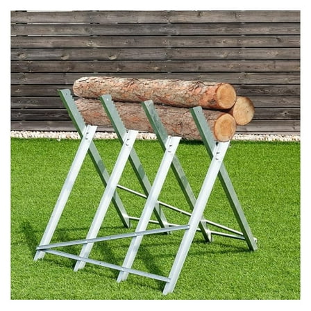 Folding Saw Horse for Logs, Heavy Duty Steel Sawbuck - 220 LBS Capacity, Adjustable Wood Cutting Stand, Portable Firewood Sawhorse with Tooth, Lightweight Sawbuck
