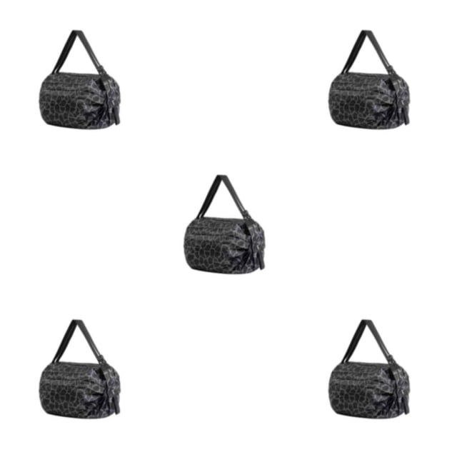 kurtrusly Space-saving Shopping Bag Say Hello To Organized Shopping Reusable Polyester Shopping Bag For Travel black pantherpattern 5Set