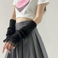 thumbnail image 6 of YooGuoGuo Cute Y2K Lace Arm Warmers Kawaii Half Finger Adorable Accesspties for Teen Girl Glove Gyaru Arm Sleeve Harajuku, 6 of 6