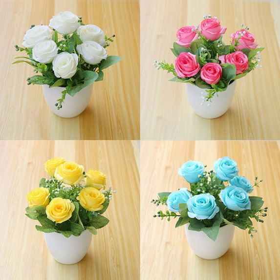 SPRING PARK Artificial Fake Flowers Silk Artificial Roses Wedding Flowers Bouquets Home Office Party Meeting Room Decoration