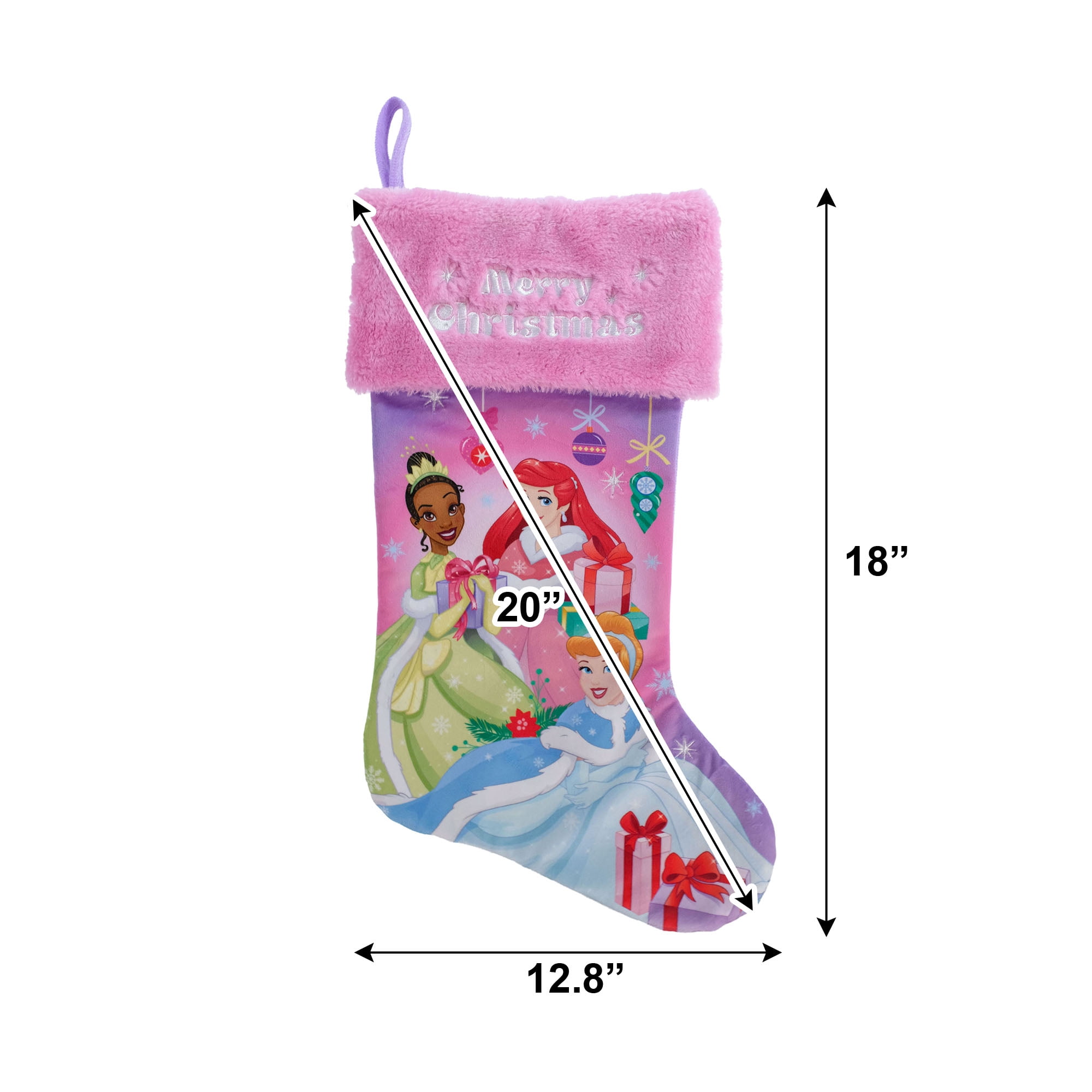 Disney Princess 20 Inch Velvet Christmas Stocking – Holiday Kids Stocking