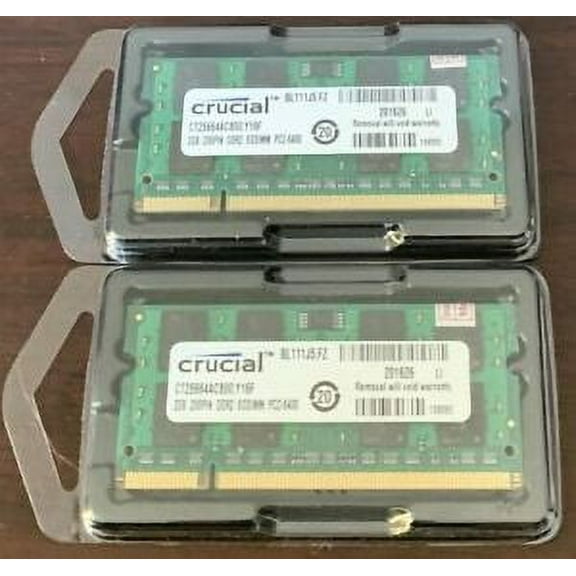 CRUCIAL 4GB Kit 2x 2GB DDR2 800MHz PC2-6400 Laptop Sodimm Memory Ram PC6400