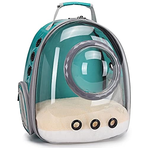 Transportadora gatos ORIZZP mochila gato cápsula espacial burbuja verde aero perro