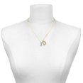 thumbnail image 2 of Delight Jewelry Silver-tone Small Boxing Glove with a Large Goldtone Crystal Initial - D - Charm Necklace, 17.5"+2", 2 of 4