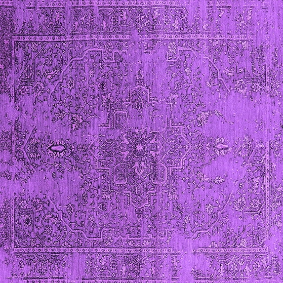 Ahgly Company Indoor Square Oriental Purple Industrial Area Rugs, 3' Square
