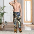 thumbnail image 5 of Vsdgher Sunflower Field Spotted Dog Print Mens Pajama Pants Sleep & Lounge Pants, PJ Bottoms With elastic waistb and Pockets, 5 of 5