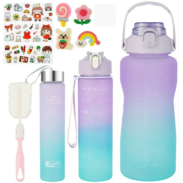 2L Large Capacity Travel Bottles Sports Fitness Cup Water Bottle With Straw  With Time Marker Frosted Cup Girls Large Portable - AliExpress