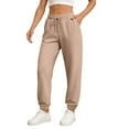 thumbnail image 2 of Fall Pants for Women 2025 Athletic Cuffed Joggers with Pockets Comfy Fashion Baggy Khaki M, 2 of 4