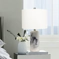 Elegant Designs Modern Marble Table Lamp with Fabric Shade