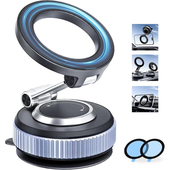 Car Phone Holder for Magsafe, 360° Adjustable Car Phone Mount for Car Accessories/Truck/Jeep/Windshield/Mirror/Kitchen/Gym, Cell Phone Holder for iPhone 12-17 Series and Android Phones