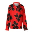 thumbnail image 3 of Royisotas Casual Women's Tops Fall and Winter Long Sleeve Lapel Womens Button Down Shirt Vintage Collared Floral Graphic Red Button up Shirts, 3 of 3