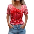 thumbnail image 1 of Top de Verano de las Mujeres, Cuello en V Moda Casual de Manga Corta Blusa, Primavera Y Verano Ligero Top, 1 of 9
