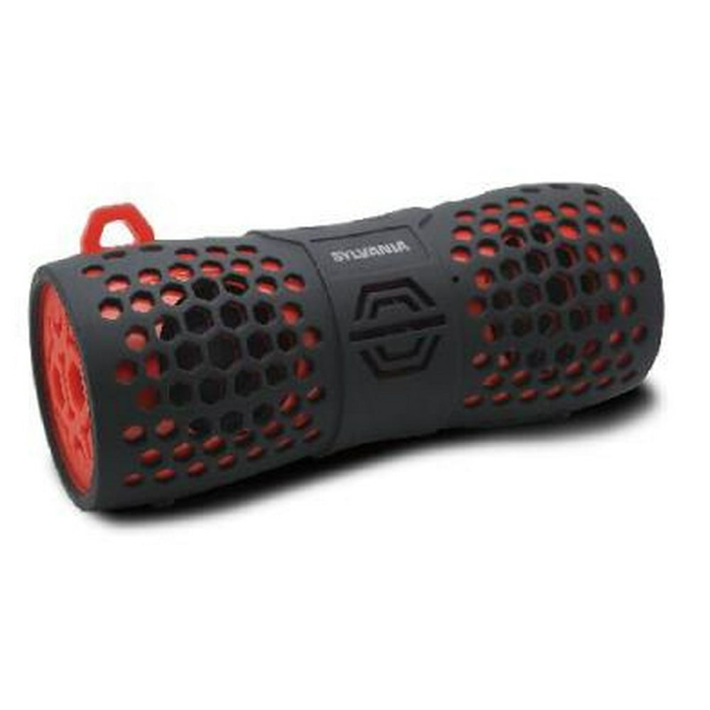 Sylvania SP353 Water Resistant Rugged Bluetooth Speaker Black/Red