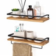 thumbnail image 3 of Estante flotante de pared Estante flotante de madera maciza Estante de almacenamiento para baño Estante divisor de pared para cocina y sala de estar, 3 of 5
