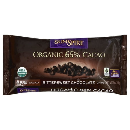 SunSpire Organic Fair Trade 65% Cacao Baking Chips, 9 Oz