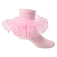 thumbnail image 5 of Lace Trim Ankle Socks for Women Girls, Soft Stretchy Ruffle Short Socks, Breathable Knit Ballet Dance Socks,Casual Liner Socks for Daily Wear, Performance, Party, Home,Black,6-8 Years, 5 of 7