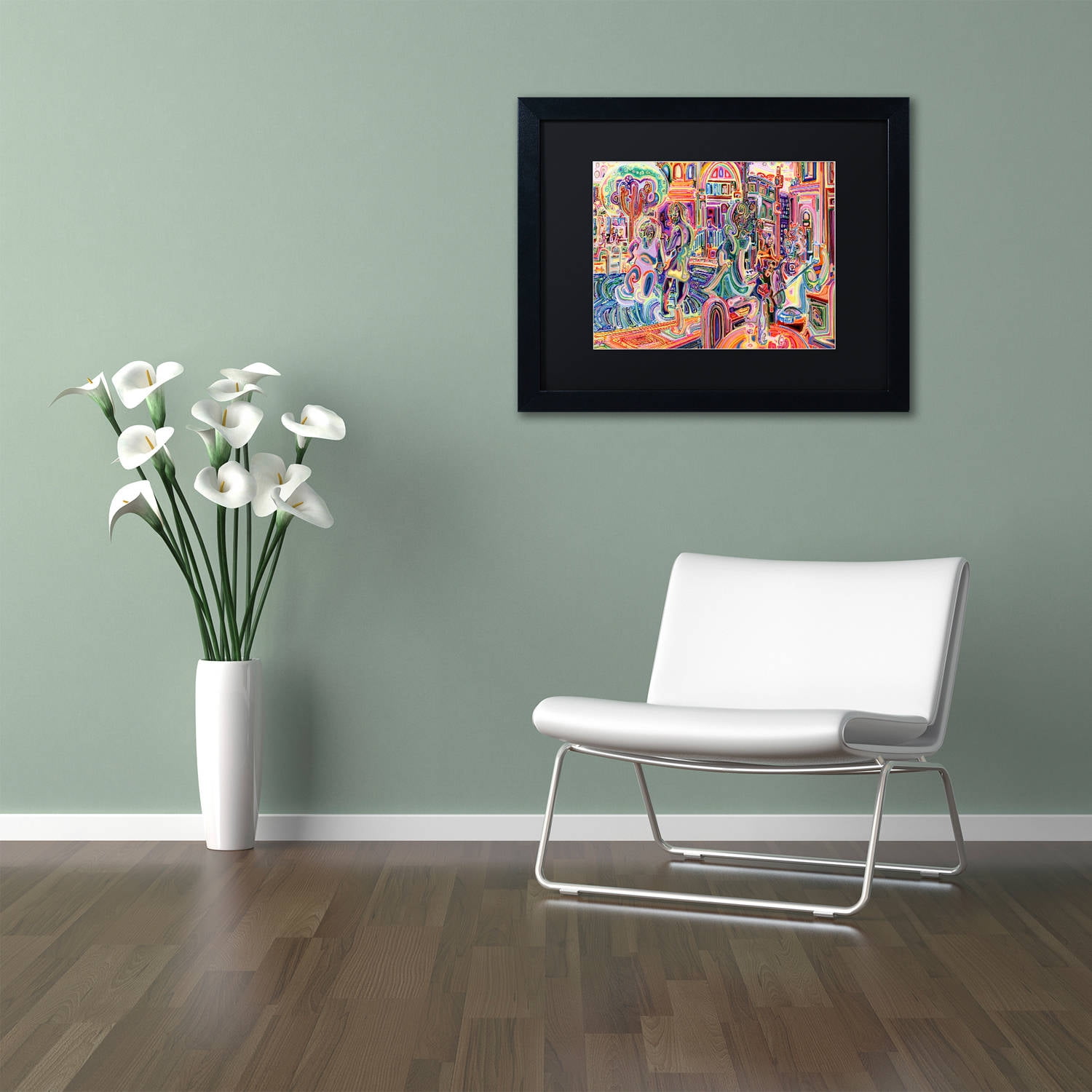 Trademark Fine Art "Cells" Canvas Art by Josh Byer, Black Matte, Black Frame