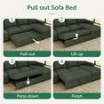 thumbnail image 4 of Marrber Green 87" Compact Corner L Shaped Convertible Sectional Sofa with Pull Out Bed and Storage, Corduroy Tufted, 4 of 9