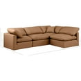 thumbnail image 3 of Meridian Furniture Indulge Vegan Leather L-Shaped Modular Sectional in Orange, 3 of 10