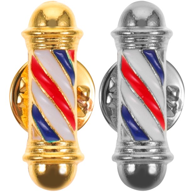 2 Broches Creativos para Poste de Barbería, Broche con Luz de Barbería, Pin de Solapa