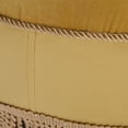 thumbnail image 2 of Gold Yellow Velvet , 24" Round With Trim, Strong Hardwood Construction, Foam, Tassel Rope Bullion Fringe, Gorgeous Design Accent In Velvet, Trim Enhancement, Frame Structure, High Stylish Patio Decor, 2 of 2