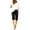 Black#W01, variant on Women's Elastic Waist Knee Length Casual Cotton Bermuda Shorts with Drawstring, Jogger Yoga Sweat Walking Short Running Shorts Black XL