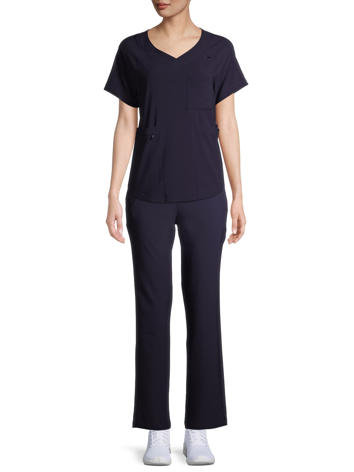 ClimateRight by Cuddl Duds Modern Fit Straight-Leg Flat Front Scrub Pant (Women's Petite), 1 Count, 1 Pack