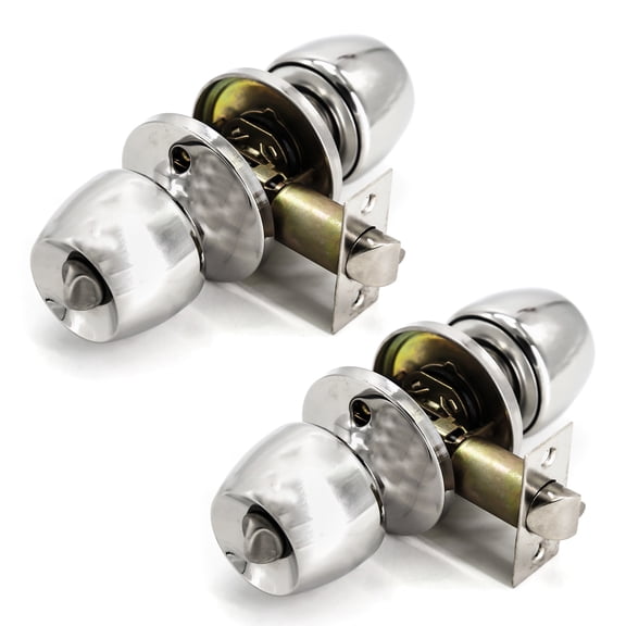 Villar Home Designs Door Knob Versa Chrome Privacy 2 Pack