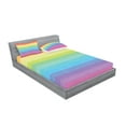 thumbnail image 2 of Ambesonne Vintage Rainbow Fitted Sheet & Pillow Sham Set, Retro Stripes, Full, Multicolor, 2 of 2