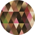 thumbnail image 1 of Ahgly Company Indoor Round Patterned Bronze Brown Area Rugs, 3' Round, 1 of 6
