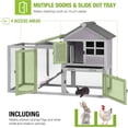 thumbnail image 3 of BUTINGLALE 51.6" L Chicken coop Outdoor Rabbit Hutch Indoor Bunny Cage Expandable Duck House(Grey), 3 of 8