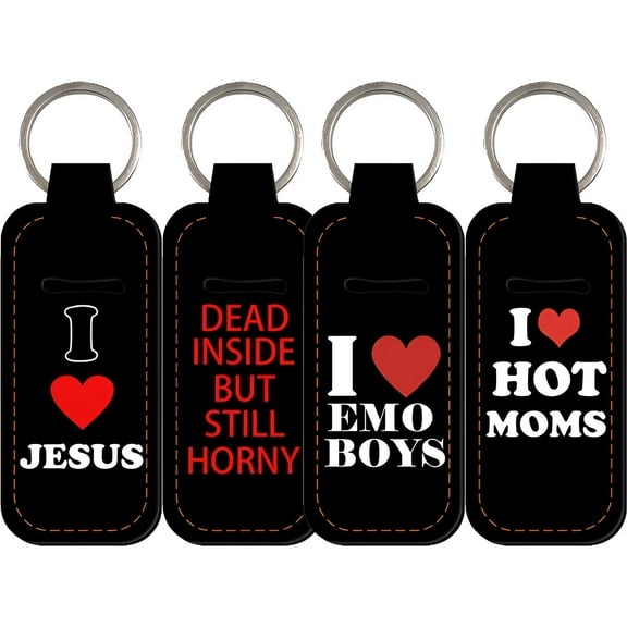 DESIGNICE 4Pcs Chapstick Holder Key Chain, Keychains,Cute Keychain Wrist Lanyard,Metal