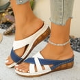 thumbnail image 2 of Dakaela Orthopedic Sandals for Women 2026 Wedge Platform Strappy Open Toe Summer Dressy Walking Slides Shoes with Arch Support Size 6-10 Blue, 2 of 9
