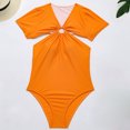 thumbnail image 4 of 2025 Clearance! Womens Clearance asdoklhq Swimsuits for Women Plus,Women's Hollow Design Bikini Solid Color One-Piece Swimsuit, 4 of 9