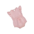 thumbnail image 5 of Caoirhny Baby Girls Casual Jumpsuit, Fly Sleeve Solid Color Romper, Sleeveless Knitted One-piece Clothes, 5 of 7