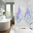 thumbnail image 6 of Dreamtimes Shining Cosmic Patterned Hand Towels 2 PCS, Cotton Bath Towel for Drying Face Hands Body Decorative Water Absorbent Lightweight Towels for Bathroom Ktichen Travel Gym,16"x28", 6 of 7