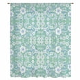 thumbnail image 2 of Light Green Blue Floral Sheer Curtains 108 Inches Extra Long, Vintage Pastoral Botanical Light Filering Curtains, Privacy Drapes Simi Floor to Veiling Curtain for Living Room Bedroom Window Treatment, 2 of 9
