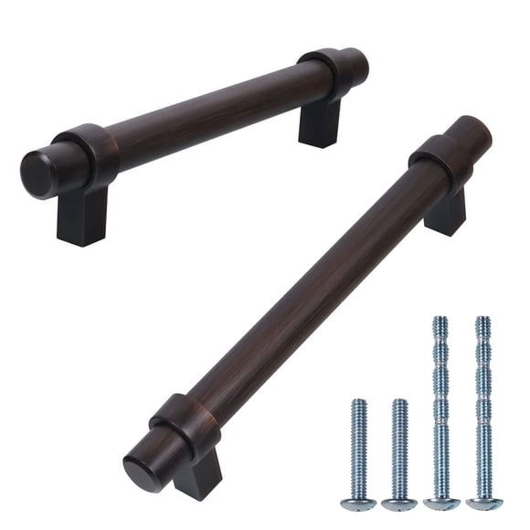 Triumph Hardware T Bar Handle Pull,10 Pack,5-1/16 Inch (128mm) Cabinet Pull, Oil Rubbed Bronze Drawer Handles Furniture Dresser Pull