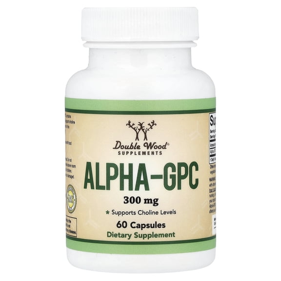 Double Wood Supplements Alpha-GPC, 300 mg, 60 Capsules