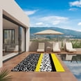 thumbnail image 3 of Black Yellow Outdoor Rug for Patio/Deck/Porch, Non-Slip Large Area Rug 4 x 6 Ft, Garden Floral Stripe Aesthetic Flower Boho Indoor Outdoor Rugs Washable Area Rugs, Camping Rug Carpet Runner, 3 of 8