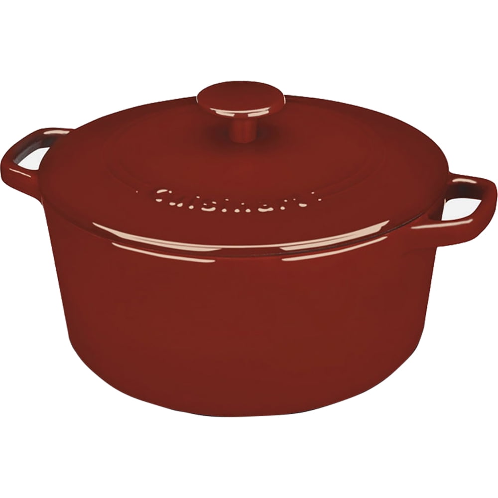 Cuisinart Chef's Classic Enameled Cast Iron 5-Quart Round Covered Casserole,  Cream - Yahoo Shopping