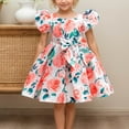 thumbnail image 2 of Bnwani Girl Dress, A Line Floral Ruffle Sleeve Boho Flower Girl Dress Red 8 T, 2 of 8
