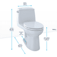thumbnail image 2 of TOTO® Eco UltraMax® One-Piece Elongated 1.28 GPF ADA Compliant Toilet with CEFIONTECT, Cotton White - MS854114ELG#01, 2 of 5
