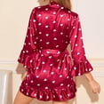 thumbnail image 4 of Conjunto de pijama de 4 piezas para mujer, bata informal con cinturón, Bralette de encaje y pantalones cortos, conjunto de ropa de dormir para el hogar, 4 of 6