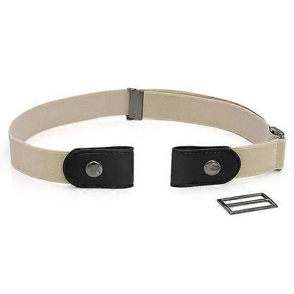Beige Color Adjustable Belt without Buckle, Unisex Invisible Elastic Waistband, Stretch Belt for Women, Men, Boy, Girls