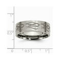 thumbnail image 2 of Titanium Flat 8mm Laser Design Brushed Band, 2 of 4