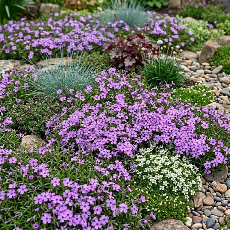 Expert Gardener Outdoor Live Plant Creeping Phlox Purple Beauty